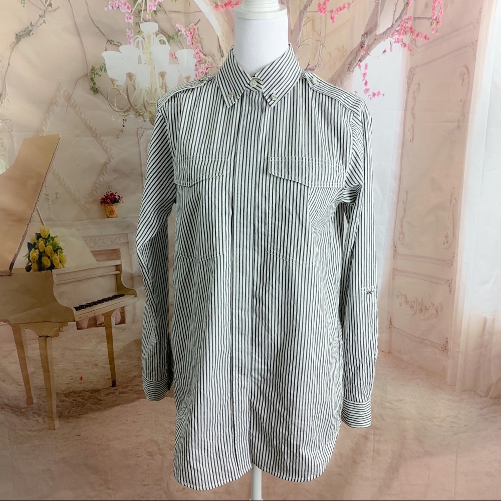 Michael Kors Collared Striped Button Down Shirt